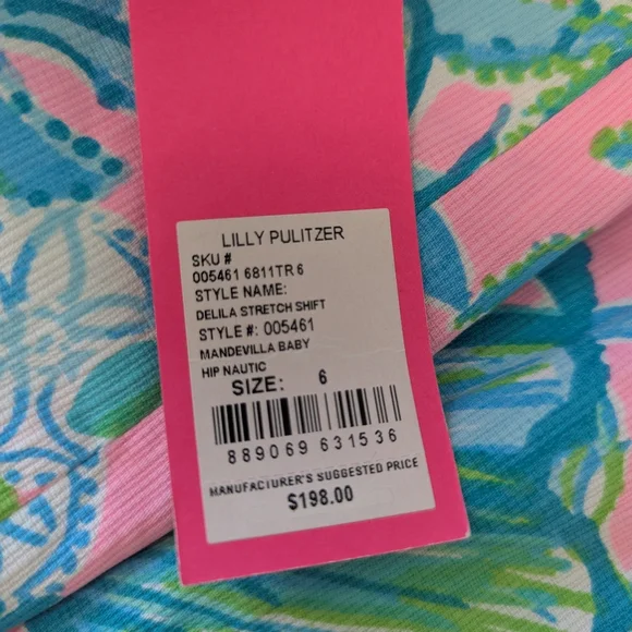 Lilly Pulitzer Delia Stretch Shift Dress Hip Nautic 6 - Picture 13 of 15